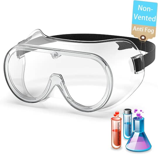 Non-Vented Anti-Fog & Anti-Splash Safety Goggles